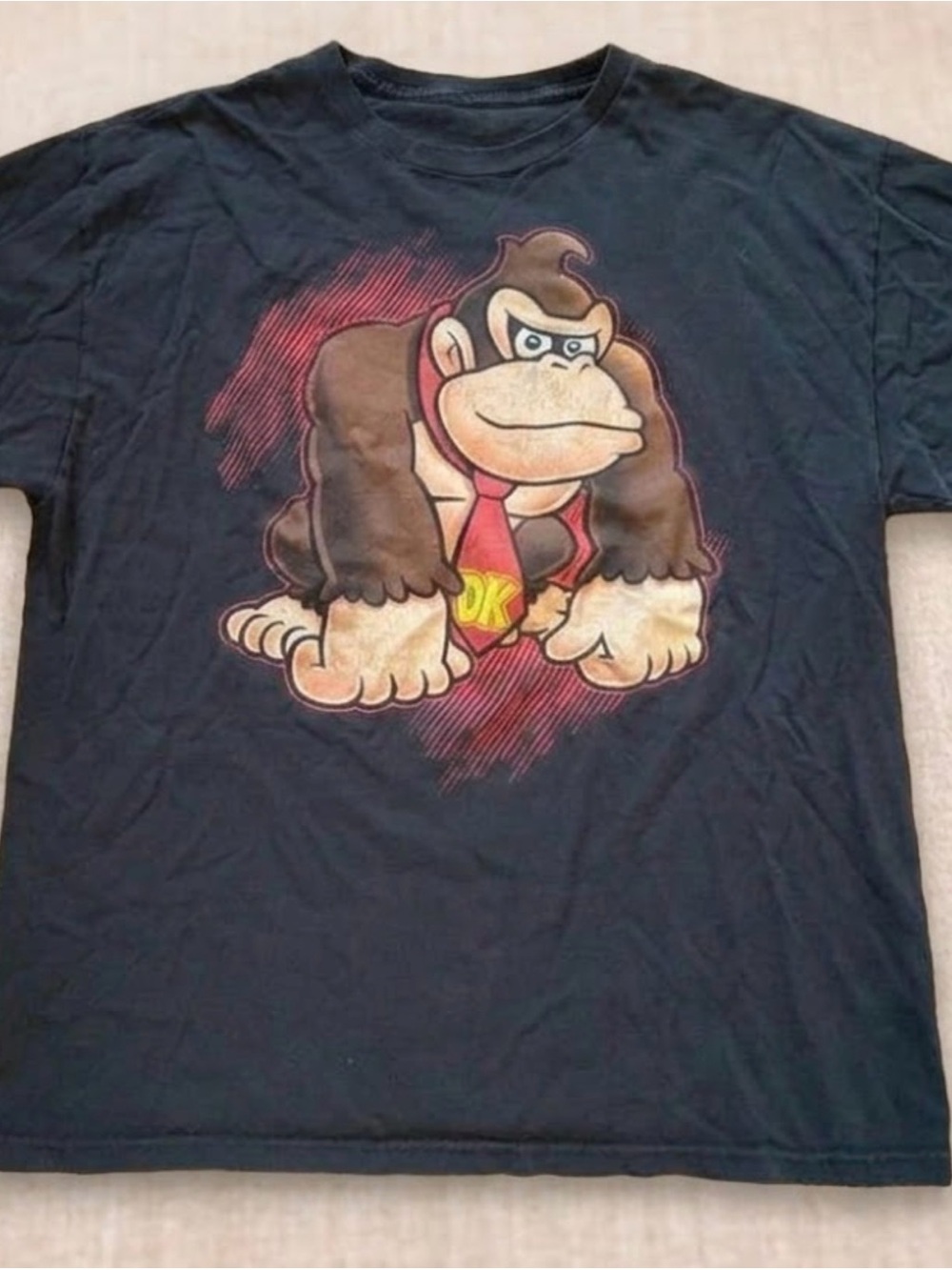 Gildan Black Donkey Kong Graphic Tee with Red Accent